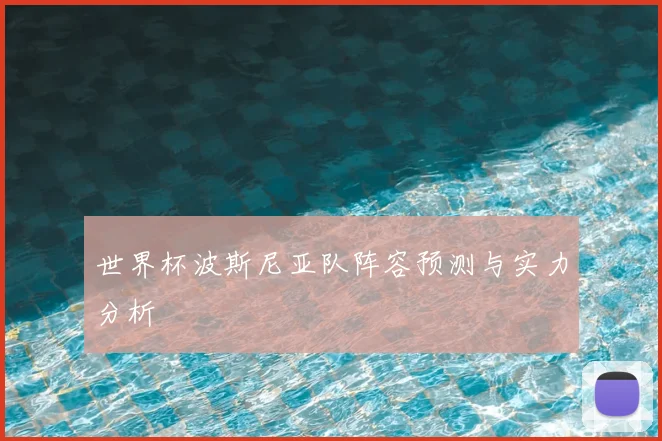 世界杯波斯尼亚队阵容预测与实力分析
